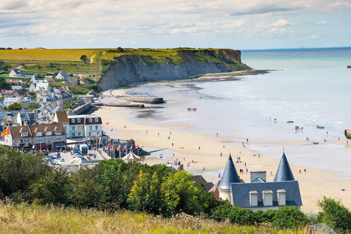 Arromanches Les Bains, Normandy, France, Mulberry Harbour from D Day landings ,World War 2
