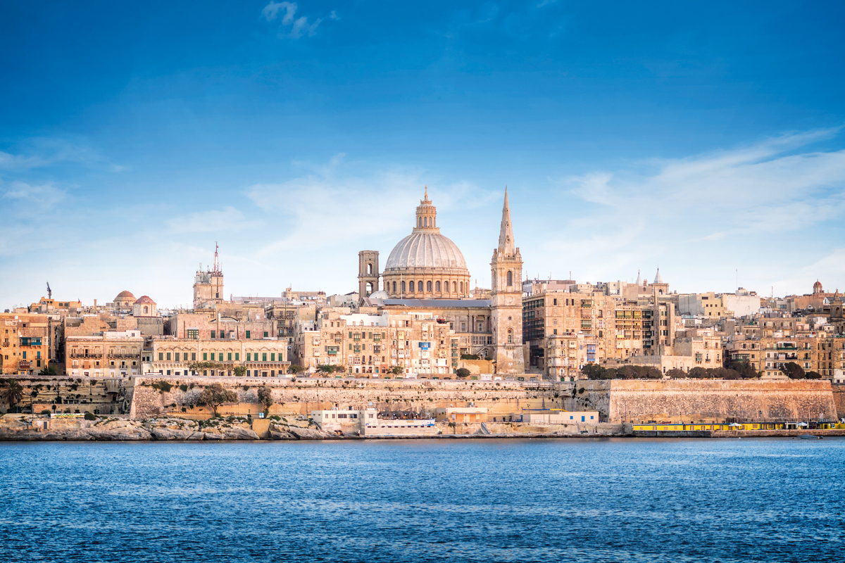 Valletta skyline with the St. Pauls Cathedral